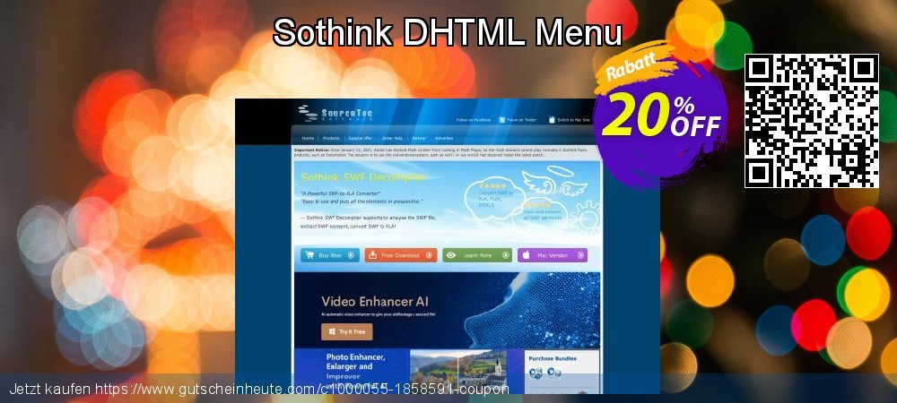 Sothink DHTML Menu beeindruckend Rabatt Bildschirmfoto