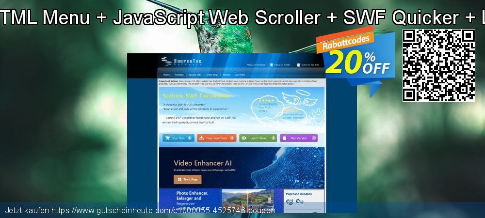 Sothink DHTML Menu + JavaScript Web Scroller + SWF Quicker + Logo Maker genial Ermäßigung Bildschirmfoto