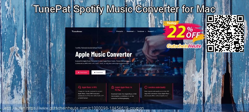 TunePat Spotify Music Converter for Mac umwerfende Preisnachlass Bildschirmfoto