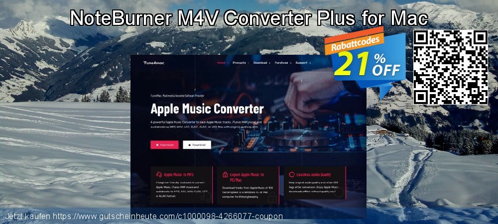 NoteBurner M4V Converter Plus for Mac unglaublich Ermäßigung Bildschirmfoto