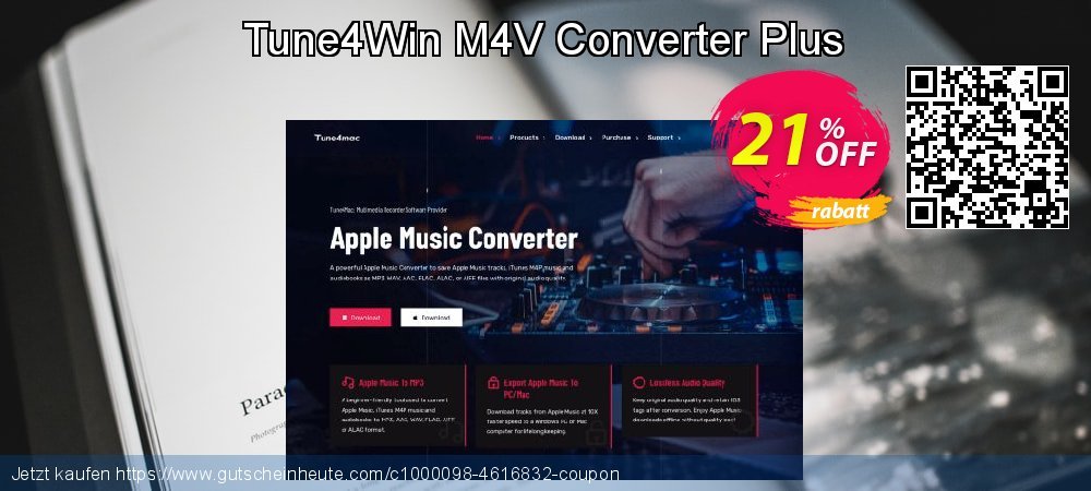 Tune4Win M4V Converter Plus genial Ermäßigungen Bildschirmfoto