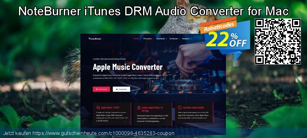NoteBurner iTunes DRM Audio Converter for Mac ausschließenden Ermäßigung Bildschirmfoto