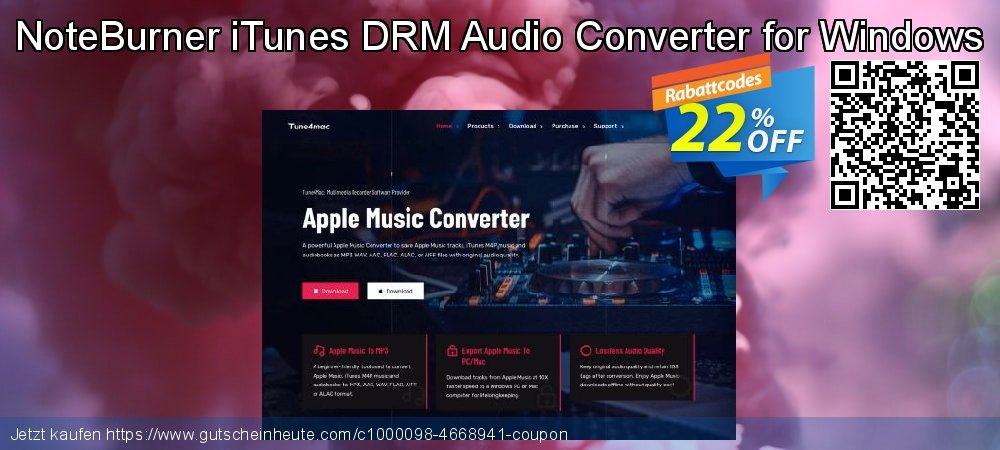 NoteBurner iTunes DRM Audio Converter for Windows geniale Nachlass Bildschirmfoto
