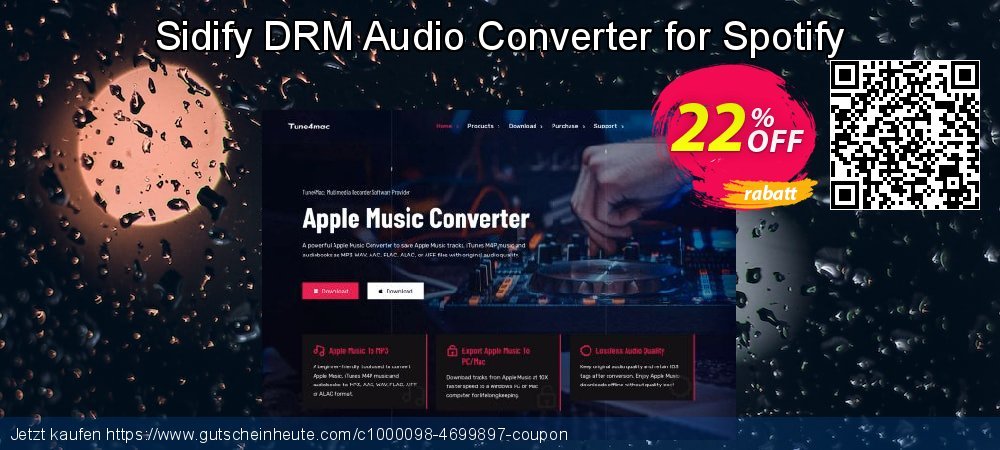 Sidify DRM Audio Converter for Spotify wunderschön Promotionsangebot Bildschirmfoto
