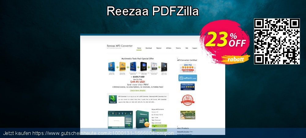 Reezaa PDFZilla uneingeschränkt Preisnachlass Bildschirmfoto