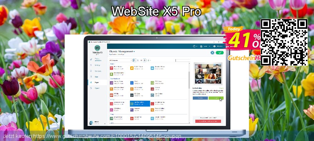 WebSite X5 Pro großartig Preisnachlass Bildschirmfoto