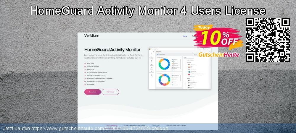 HomeGuard Activity Monitor 4 Users License verblüffend Preisreduzierung Bildschirmfoto