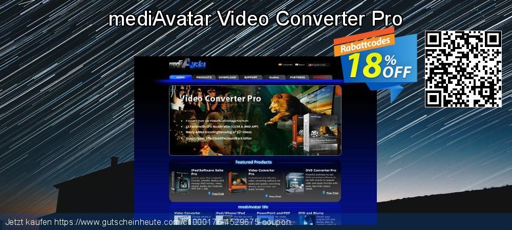 mediAvatar Video Converter Pro aufregenden Angebote Bildschirmfoto