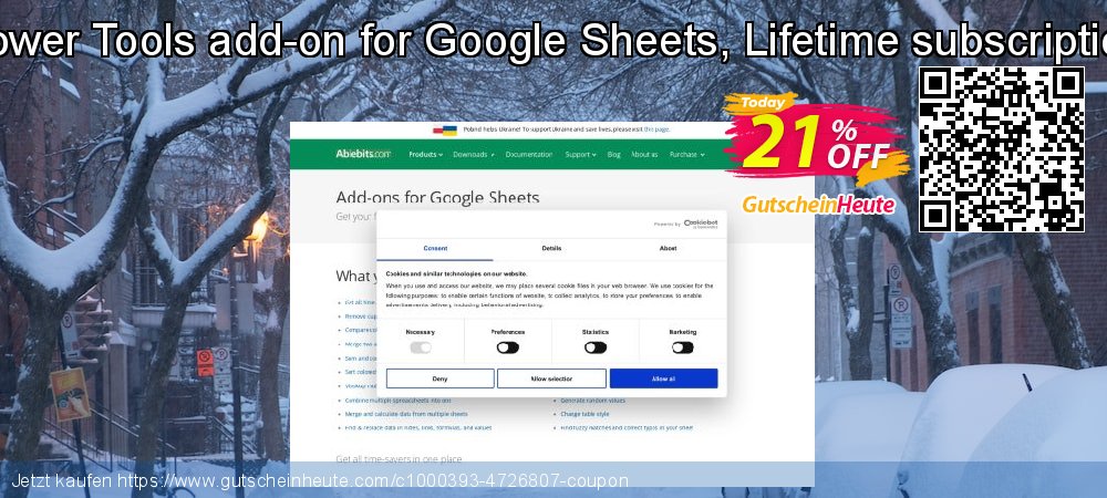 Power Tools add-on for Google Sheets, Lifetime subscription umwerfenden Sale Aktionen Bildschirmfoto