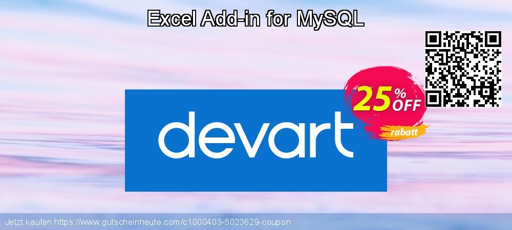 Excel Add-in for MySQL erstaunlich Ermäßigungen Bildschirmfoto