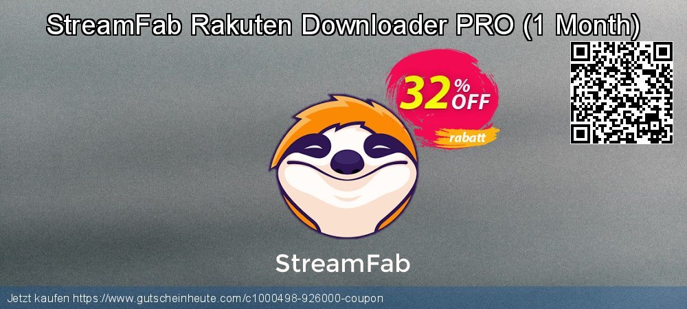 StreamFab Rakuten Downloader PRO - 1 Month  formidable Promotionsangebot Bildschirmfoto