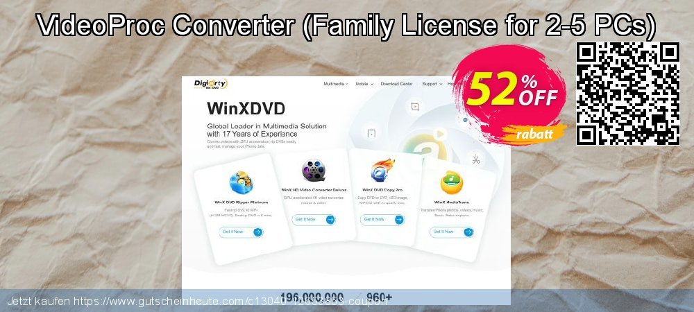 VideoProc Converter - Family License for 2-5 PCs  Sonderangebote Disagio Bildschirmfoto