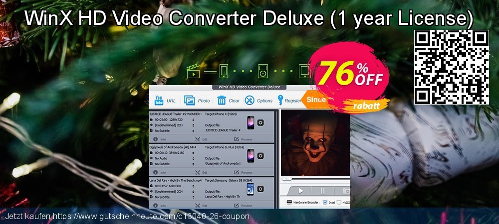 WinX HD Video Converter Deluxe - 1 year License  beeindruckend Außendienst-Promotions Bildschirmfoto