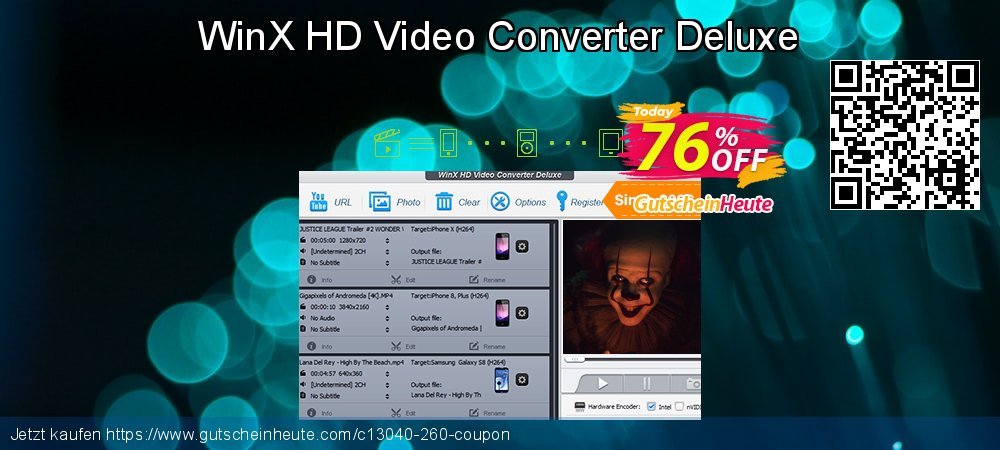 WinX HD Video Converter Deluxe aufregende Diskont Bildschirmfoto