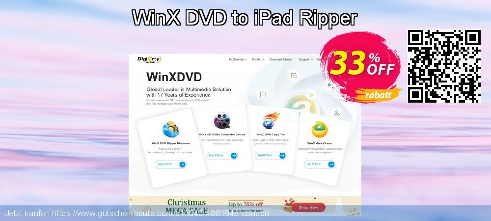 WinX DVD to iPad Ripper klasse Preisnachlässe Bildschirmfoto