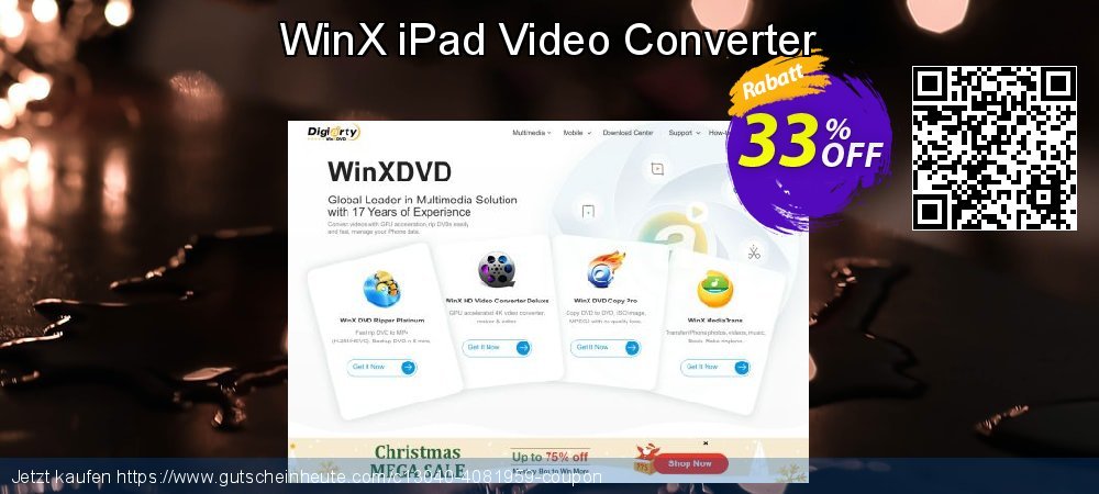 WinX iPad Video Converter wunderbar Preisnachlass Bildschirmfoto