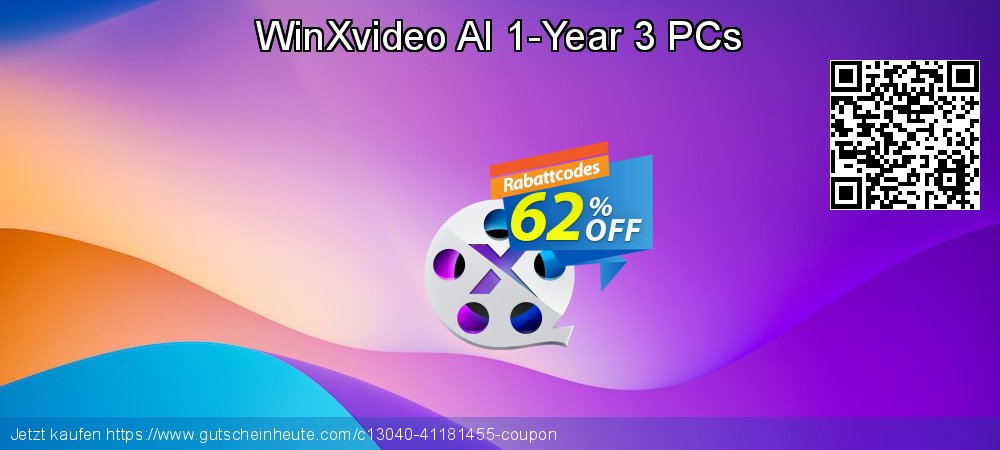 WinXvideo AI 1-Year 3 PCs wunderschön Preisnachlass Bildschirmfoto