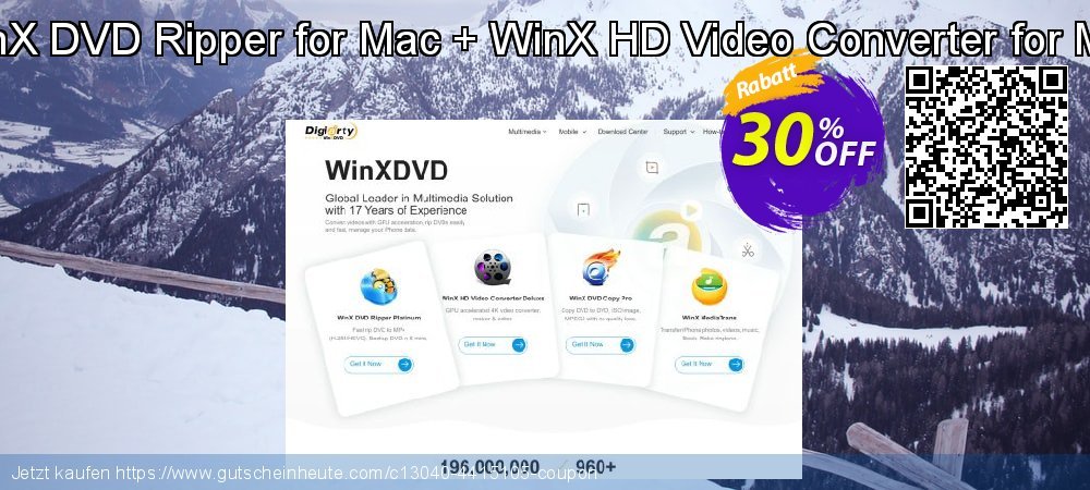 WinX DVD Ripper for Mac + WinX HD Video Converter for Mac exklusiv Außendienst-Promotions Bildschirmfoto