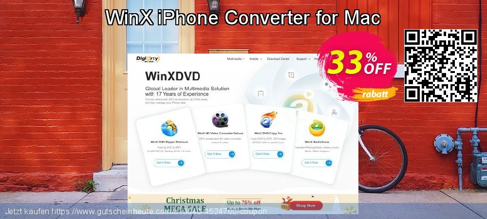 WinX iPhone Converter for Mac unglaublich Beförderung Bildschirmfoto