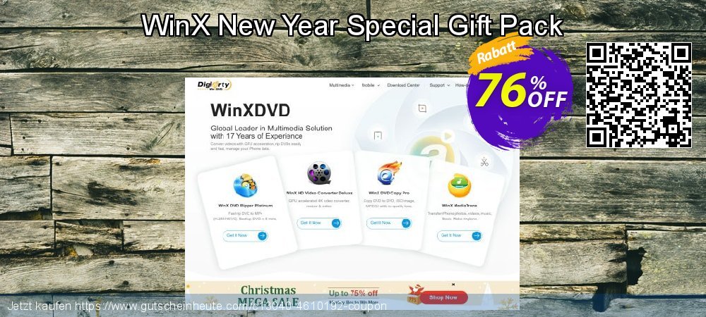 WinX New Year Special Gift Pack ausschließenden Nachlass Bildschirmfoto