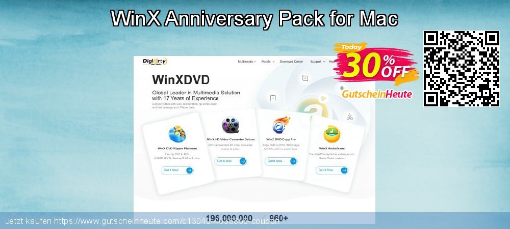 WinX Anniversary Pack for Mac unglaublich Preisnachlass Bildschirmfoto