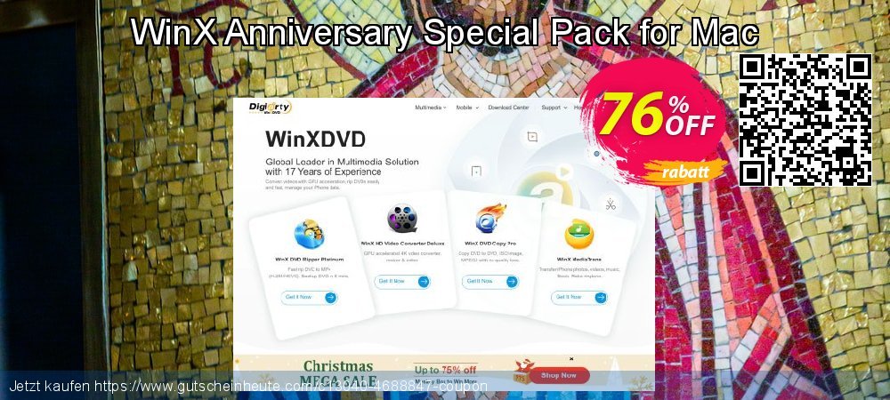 WinX Anniversary Special Pack for Mac atemberaubend Ermäßigungen Bildschirmfoto