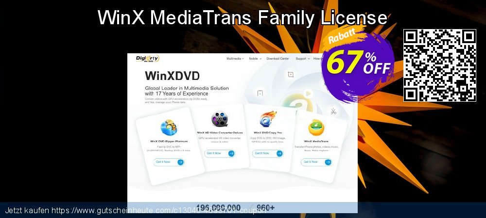 WinX MediaTrans Family License spitze Ausverkauf Bildschirmfoto