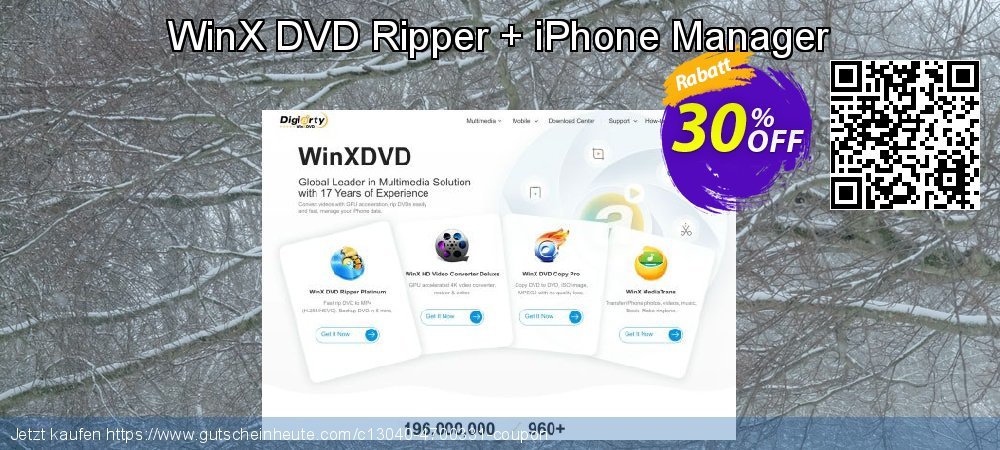 WinX DVD Ripper + iPhone Manager umwerfenden Ausverkauf Bildschirmfoto