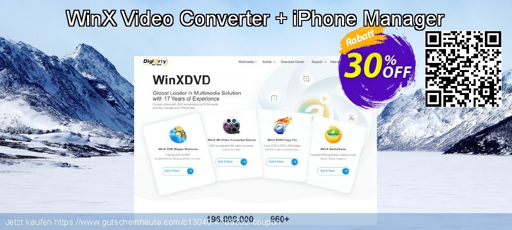 WinX Video Converter + iPhone Manager geniale Außendienst-Promotions Bildschirmfoto