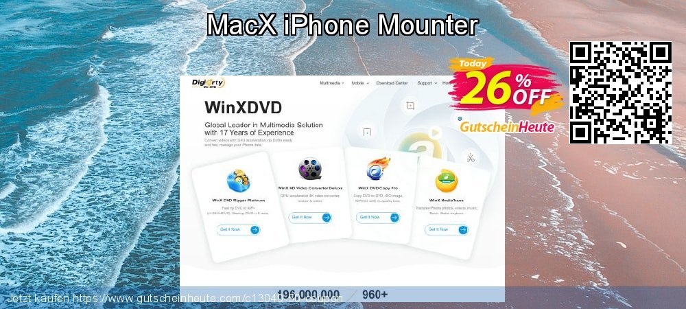 MacX iPhone Mounter verblüffend Ermäßigungen Bildschirmfoto