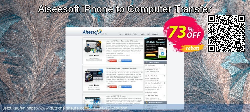 Aiseesoft iPhone to Computer Transfer toll Außendienst-Promotions Bildschirmfoto
