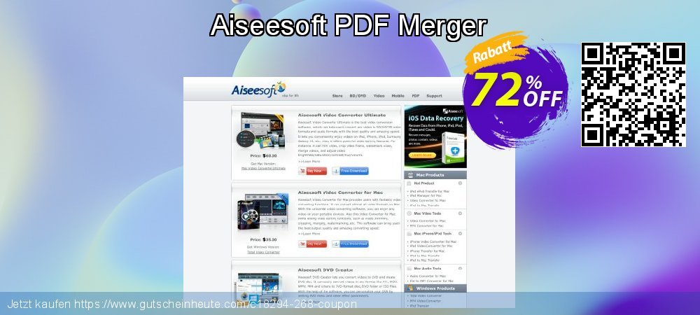 Aiseesoft PDF Merger uneingeschränkt Preisreduzierung Bildschirmfoto