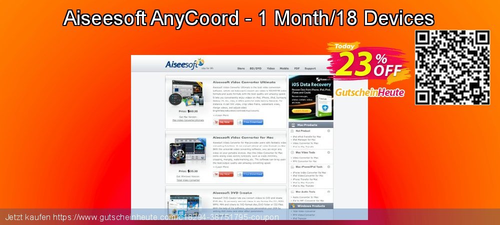 Aiseesoft AnyCoord - 1 Month/18 Devices ausschließlich Verkaufsförderung Bildschirmfoto