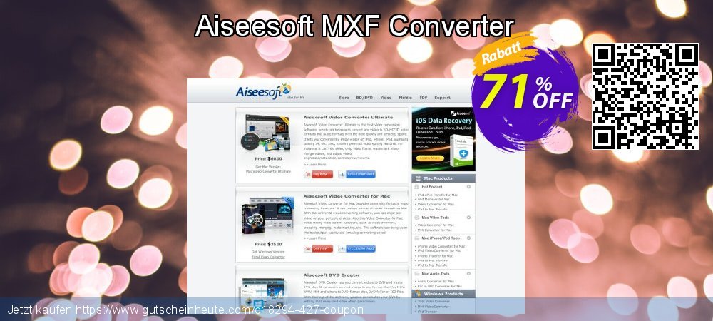Aiseesoft MXF Converter Sonderangebote Ermäßigungen Bildschirmfoto
