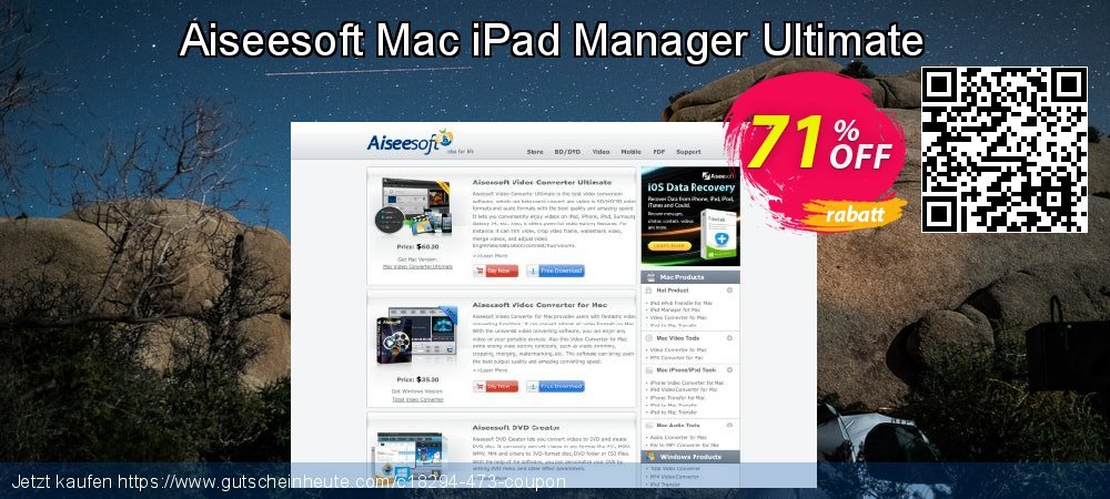 Aiseesoft Mac iPad Manager Ultimate Exzellent Preisnachlass Bildschirmfoto