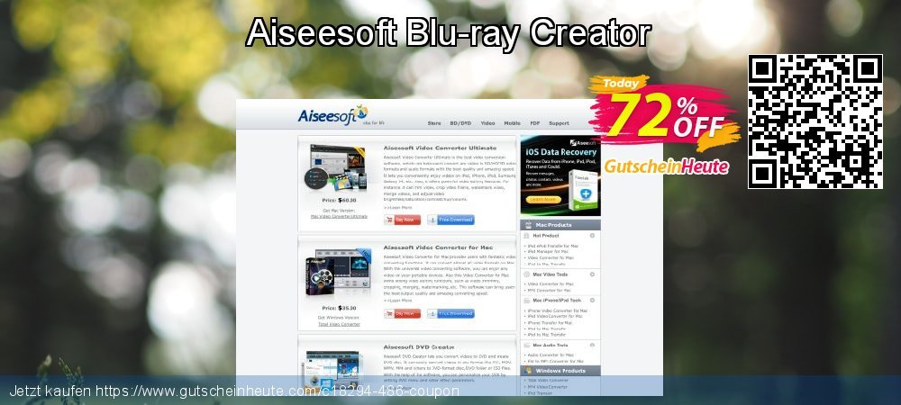 Aiseesoft Blu-ray Creator ausschließlich Verkaufsförderung Bildschirmfoto