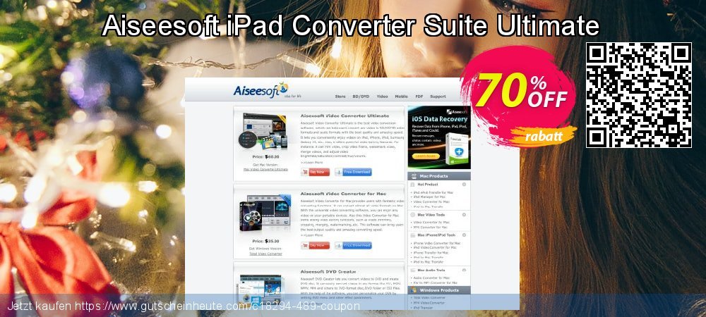 Aiseesoft iPad Converter Suite Ultimate Sonderangebote Preisreduzierung Bildschirmfoto