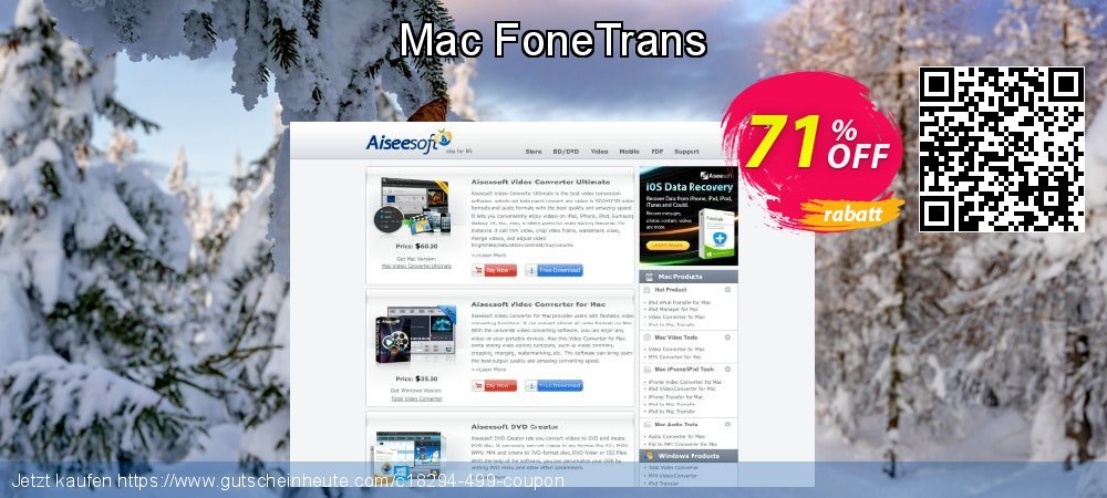 Mac FoneTrans verblüffend Promotionsangebot Bildschirmfoto