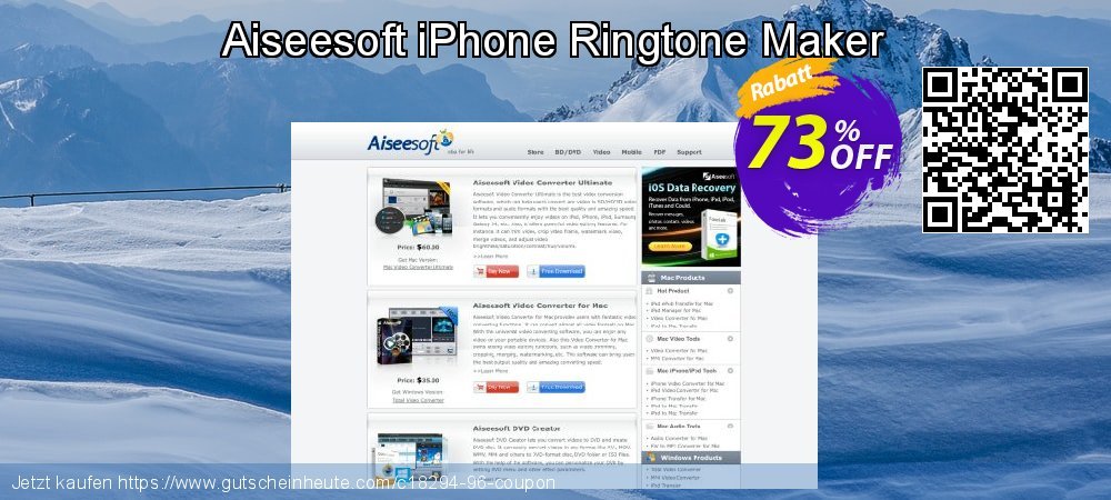 Aiseesoft iPhone Ringtone Maker atemberaubend Preisreduzierung Bildschirmfoto