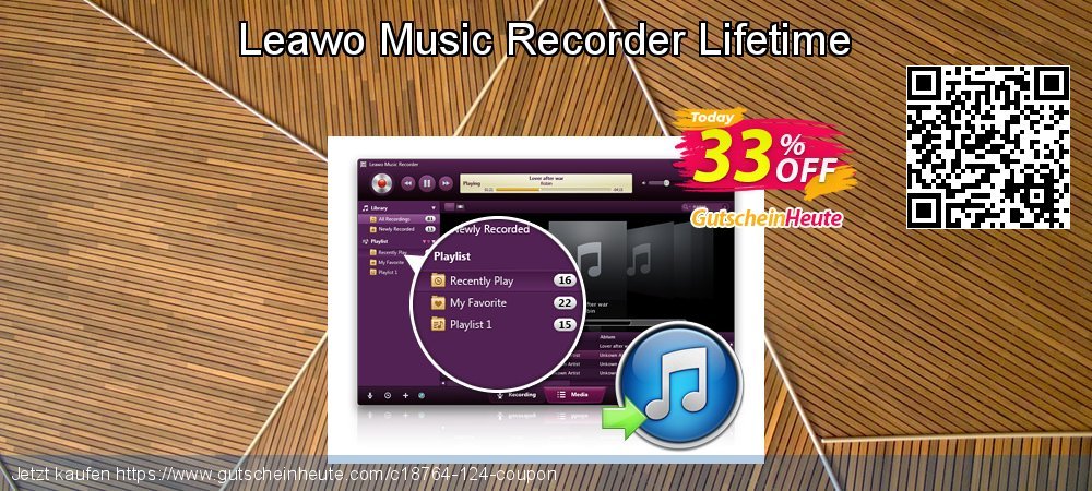 Leawo Music Recorder Lifetime beeindruckend Nachlass Bildschirmfoto