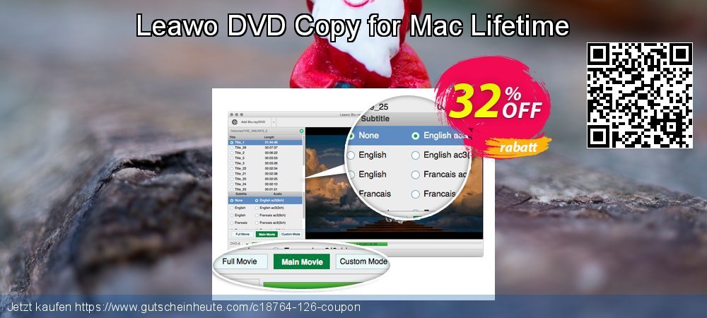 Leawo DVD Copy for Mac Lifetime aufregenden Ermäßigung Bildschirmfoto