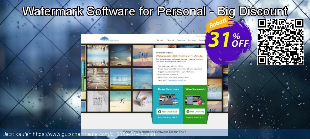Watermark Software for Personal - Big Discount exklusiv Preisreduzierung Bildschirmfoto