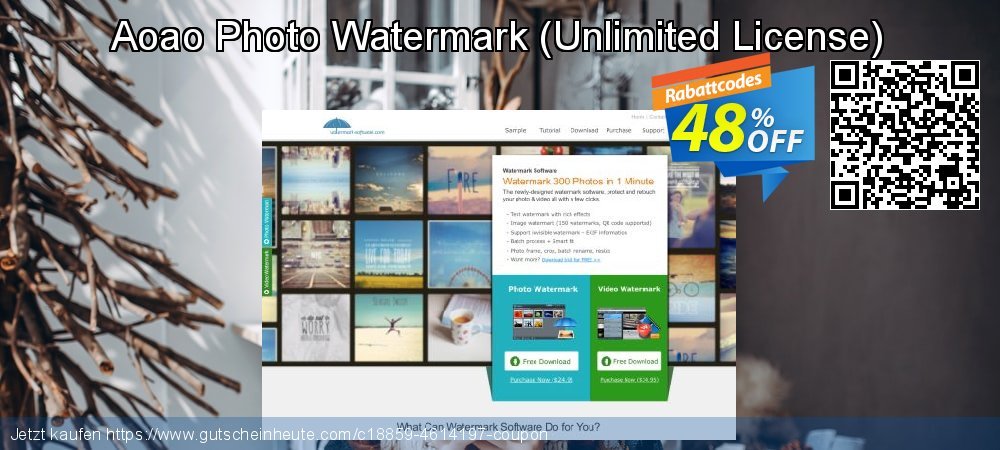 Aoao Photo Watermark - Unlimited License  wundervoll Diskont Bildschirmfoto