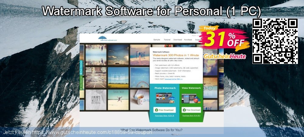 Watermark Software for Personal - 1 PC  faszinierende Rabatt Bildschirmfoto