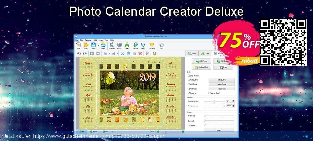 Photo Calendar Creator Deluxe großartig Nachlass Bildschirmfoto