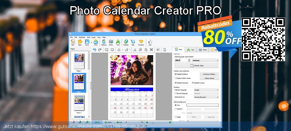 Photo Calendar Creator PRO ausschließlich Diskont Bildschirmfoto