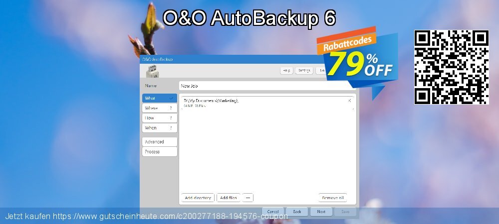 O&O AutoBackup 6 aufregende Ermäßigung Bildschirmfoto