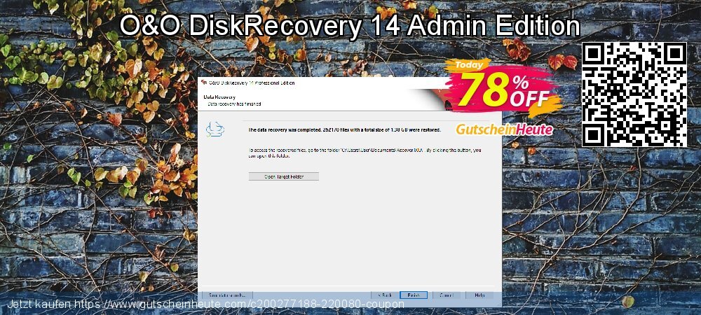 O&O DiskRecovery 14 Admin Edition verwunderlich Außendienst-Promotions Bildschirmfoto