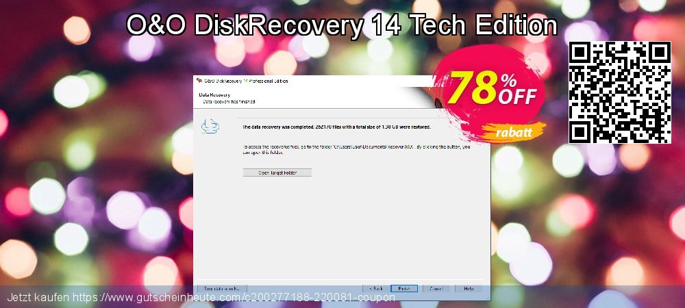 O&O DiskRecovery 14 Tech Edition toll Preisreduzierung Bildschirmfoto
