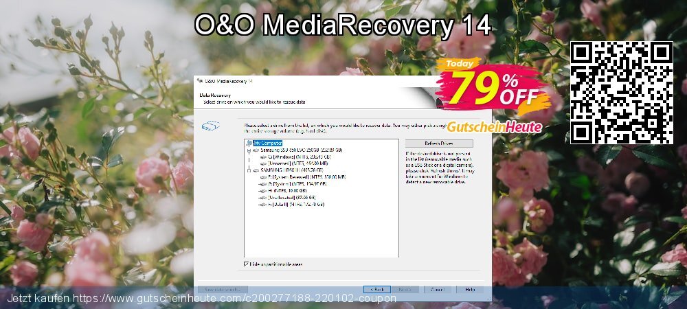 O&O MediaRecovery 14 großartig Sale Aktionen Bildschirmfoto